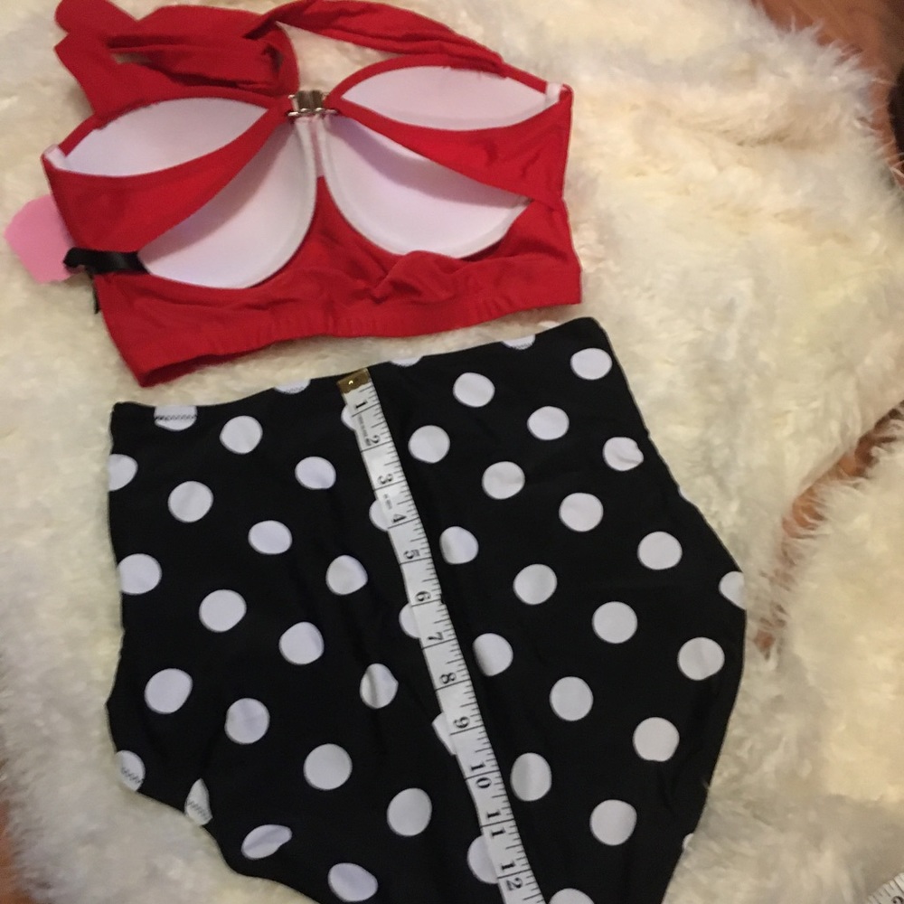 50s retro polka dot high waist Bikini swimsuit M - Picture 6 of 7